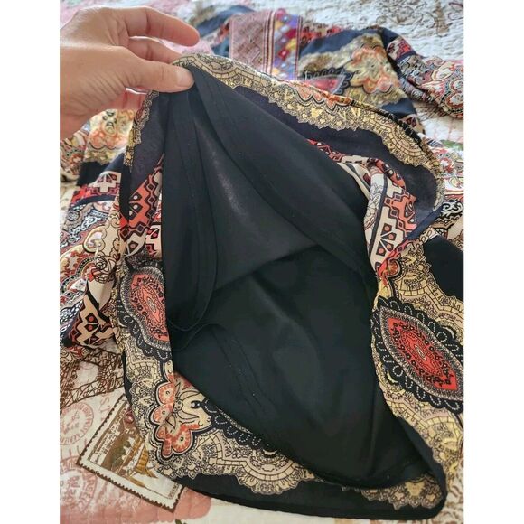 Pink Owl Apparel Embroidered Boho Shift Dress 3/4 Sleeves Back Multicolor Size S - Picture 9 of 11